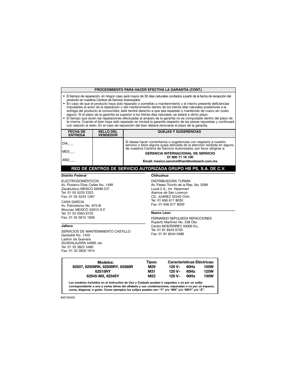 Proctor-Silex Electric Hand Mixer-62515RY User Manual | Page 20 / 20
