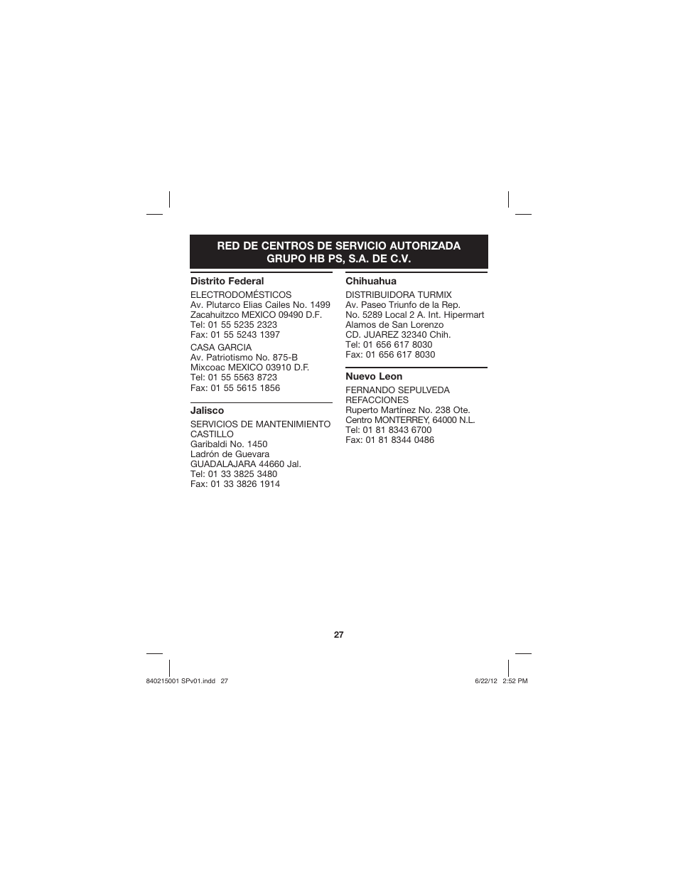 Proctor-Silex 10 Cup Capacity (Cooked) Rice Cooker-37533N User Manual | Page 27 / 28