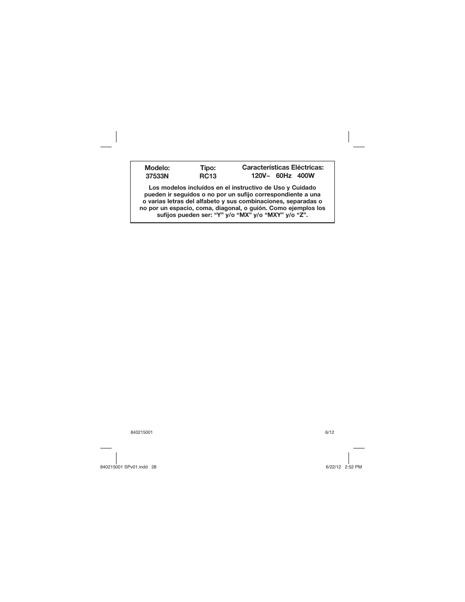 Proctor-Silex 10 Cup Capacity (Cooked) Rice Cooker-37533N User Manual | Page 28 / 28