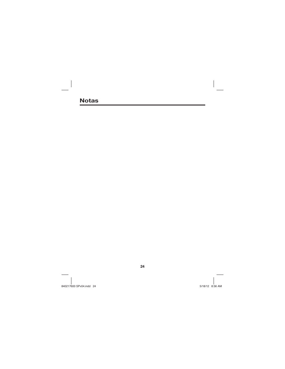 Notas | Proctor-Silex 8 Cup Capacity (Cooked) Rice Cooker-37534N User Manual | Page 24 / 28