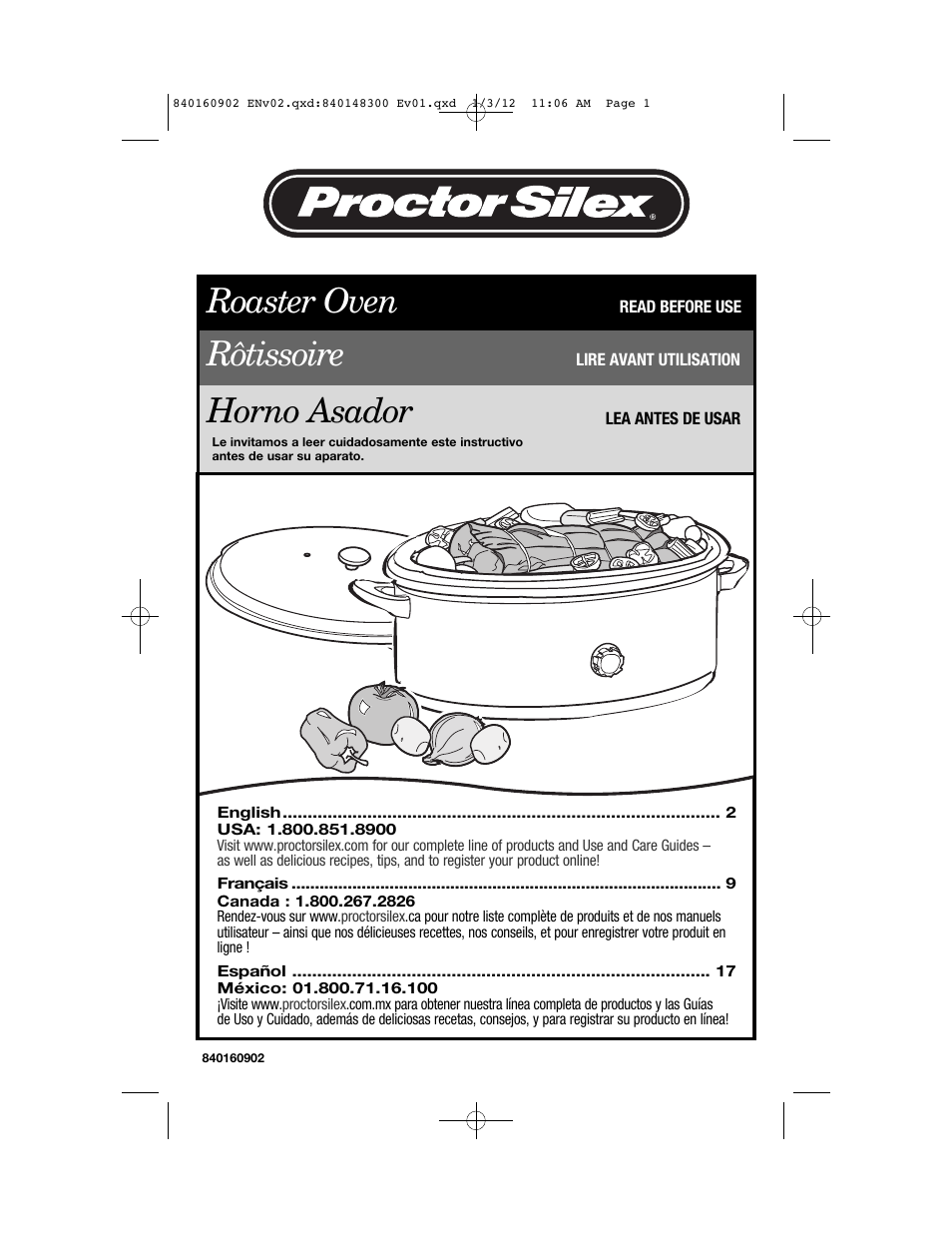 Proctor-Silex 6 1/2 Quart Roaster Oven-32700Y User Manual | 24 pages