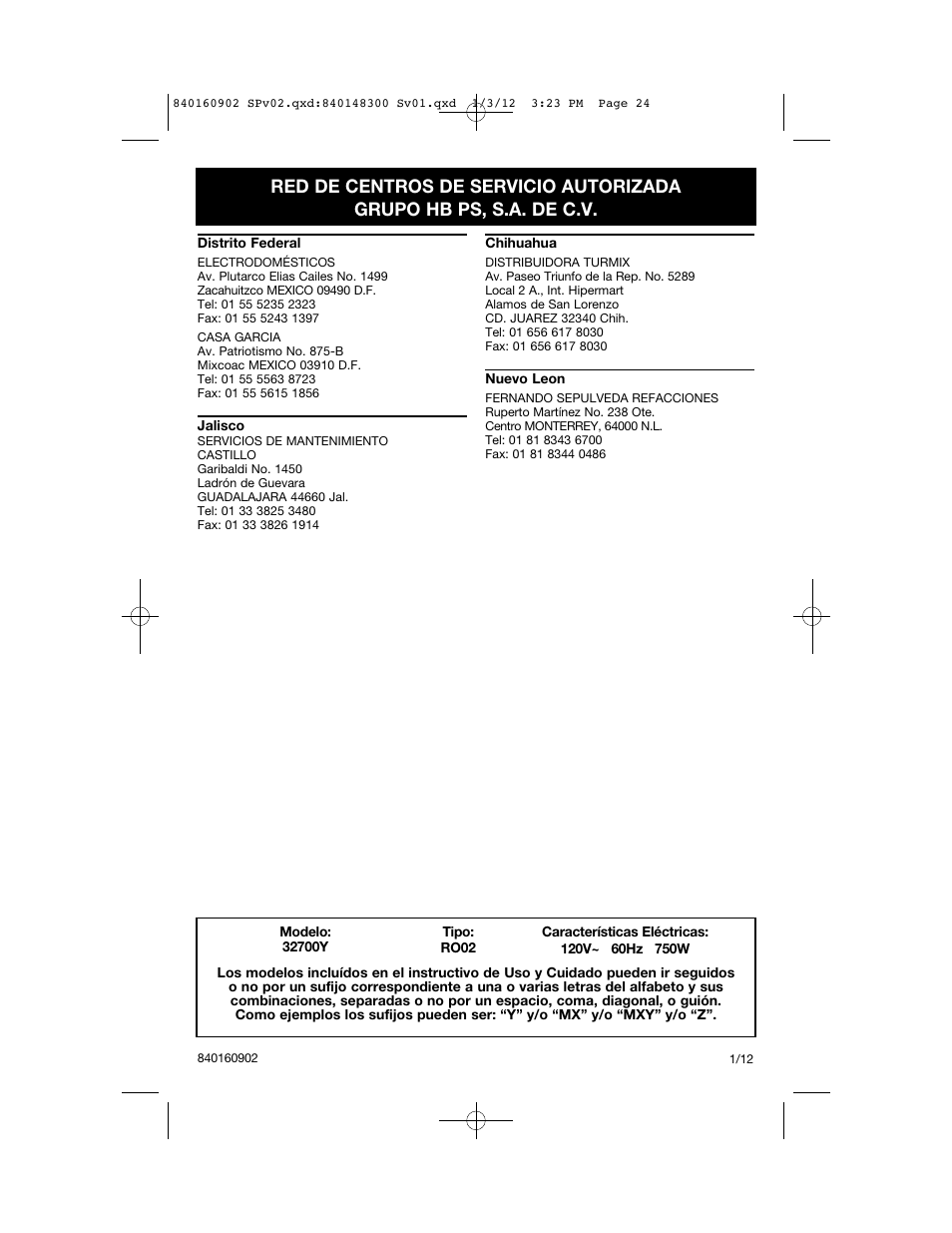 Proctor-Silex 6 1/2 Quart Roaster Oven-32700Y User Manual | Page 24 / 24