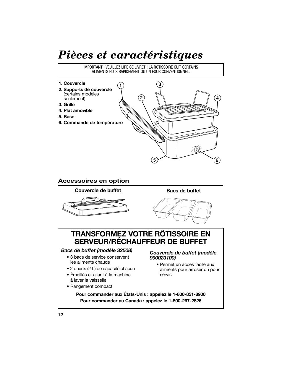 Pièces et caractéristiques | Proctor-Silex 18 Quart Roaster Oven-32190Y User Manual | Page 12 / 32