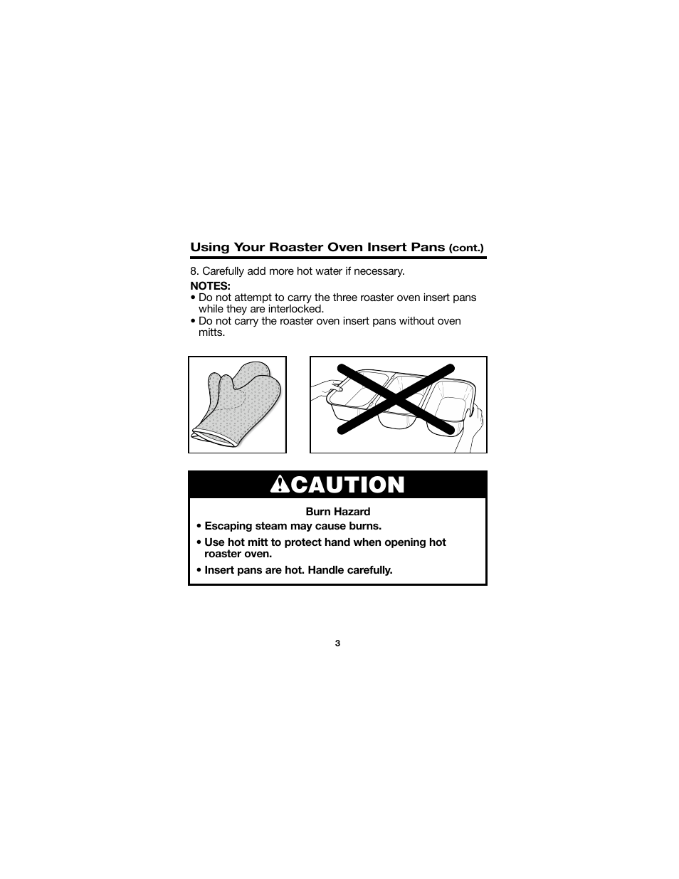 Wcaution | Proctor-Silex Roaster Oven Buffet Server Pan-32508Y User Manual | Page 3 / 24