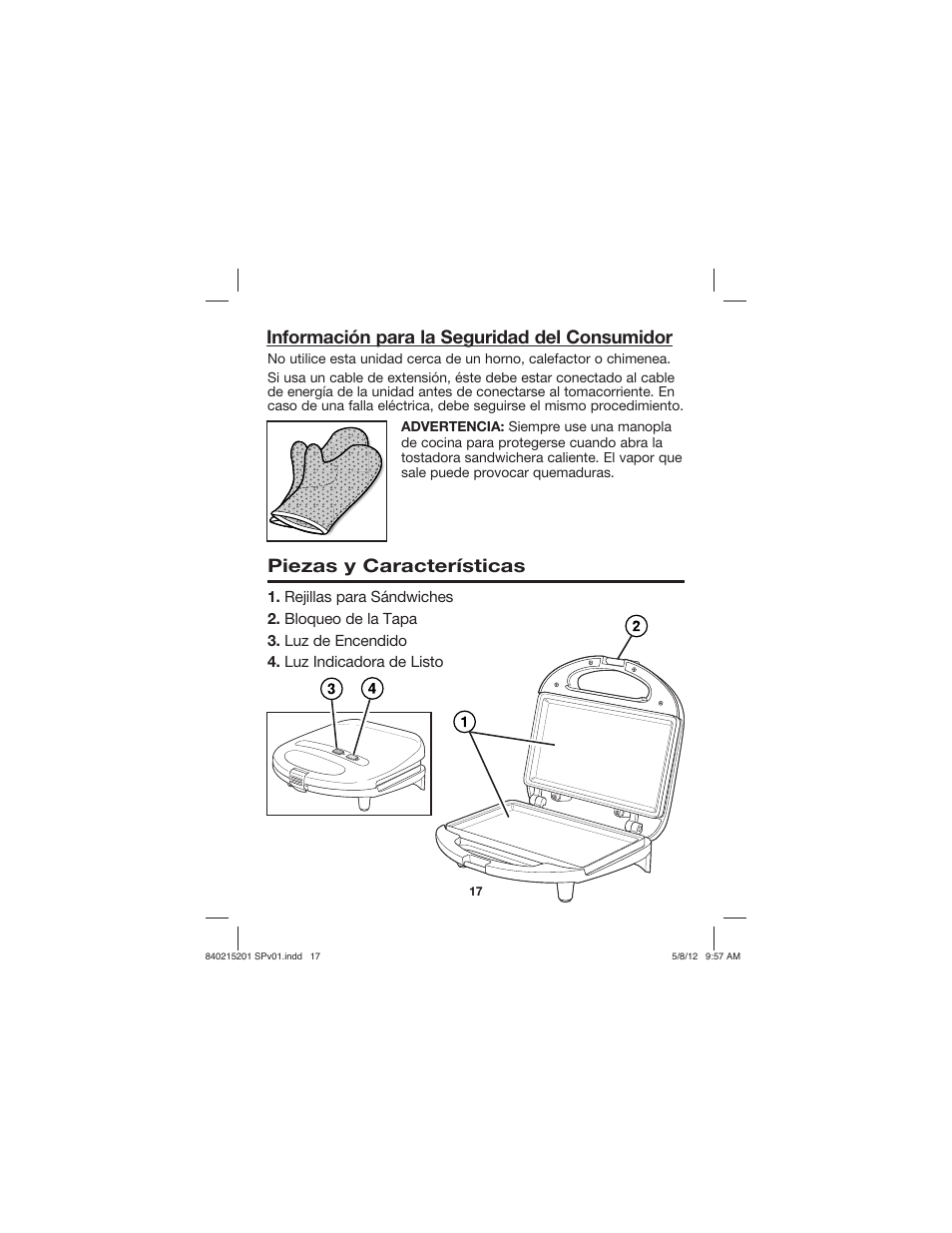 Proctor-Silex Sandwich Maker-25401P User Manual | Page 17 / 24