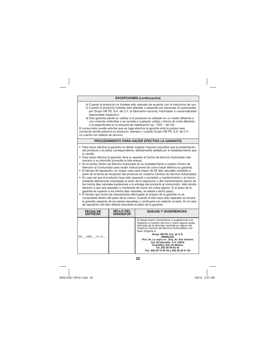 Proctor-Silex Sandwich Maker-25401P User Manual | Page 22 / 24
