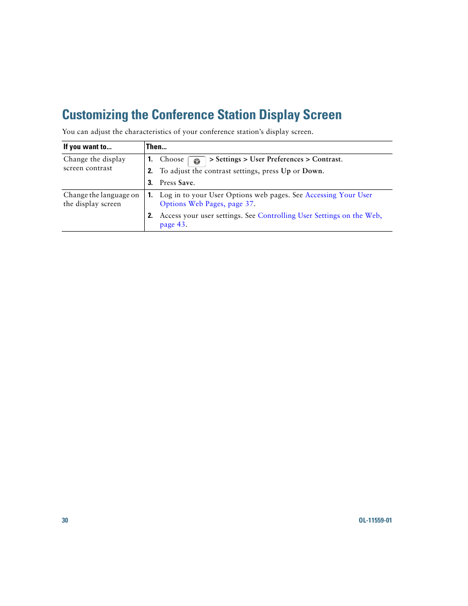 Customizing the conference station display screen | Cisco 7937G User Manual | Page 38 / 70