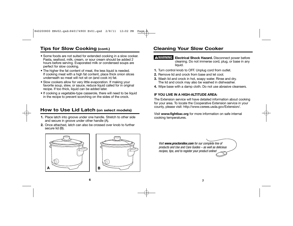 Proctor-Silex 4 Quart Slow Cooker (black)-33043 User Manual | Page 4 / 17