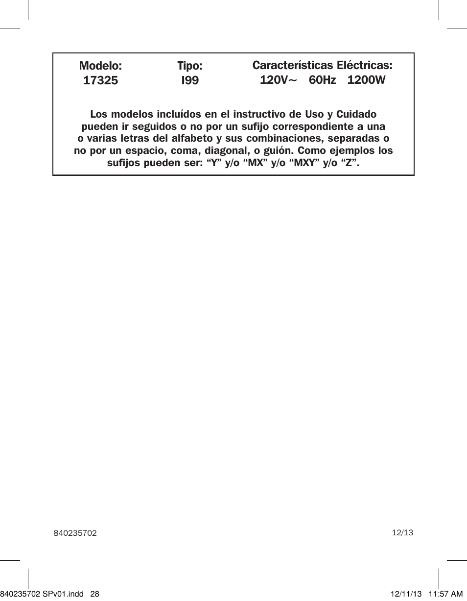 Proctor-Silex Iron-17325 User Manual | Page 28 / 28