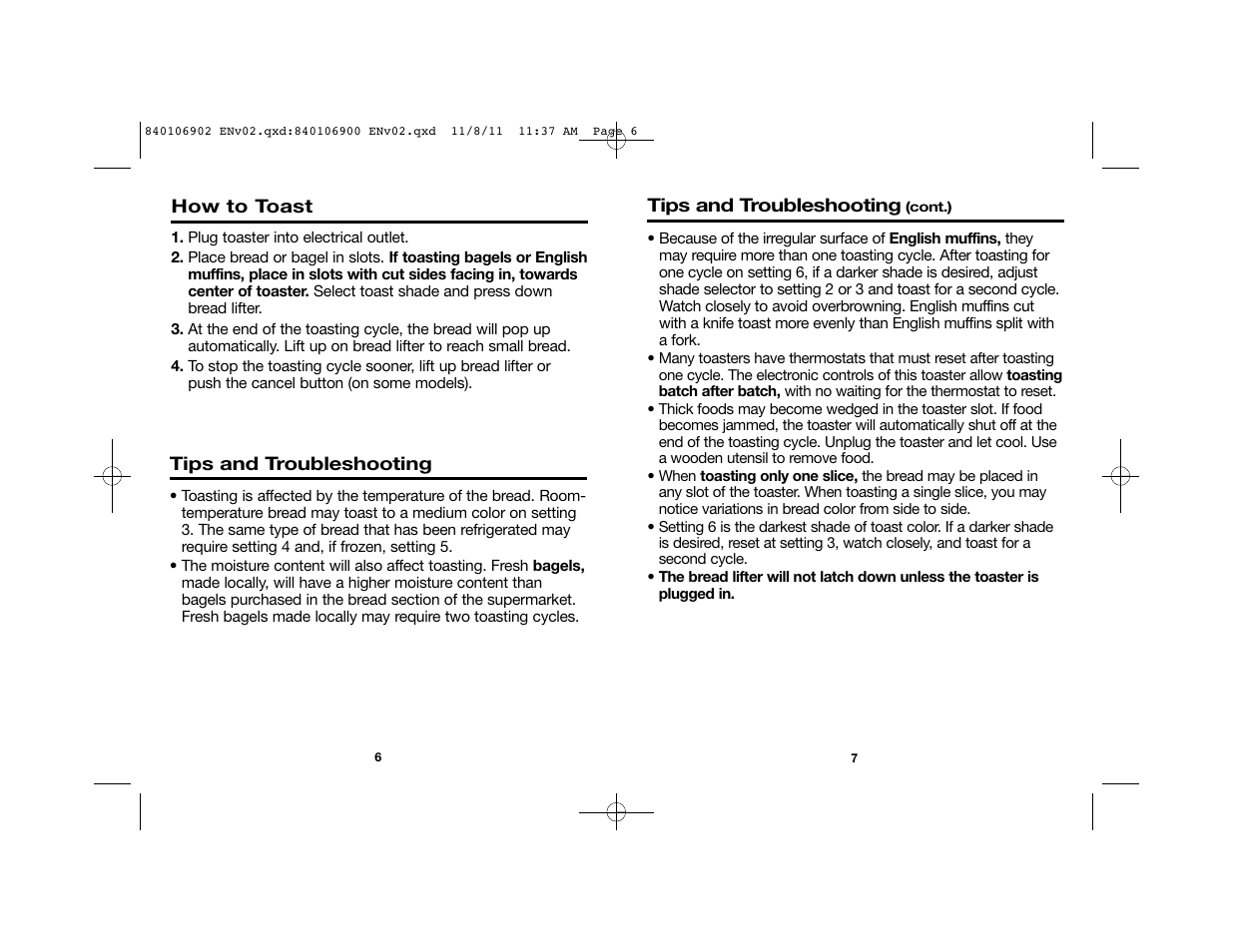 Proctor-Silex Cool-Touch 4 Slice Toaster (black)-24201 User Manual | Page 4 / 16