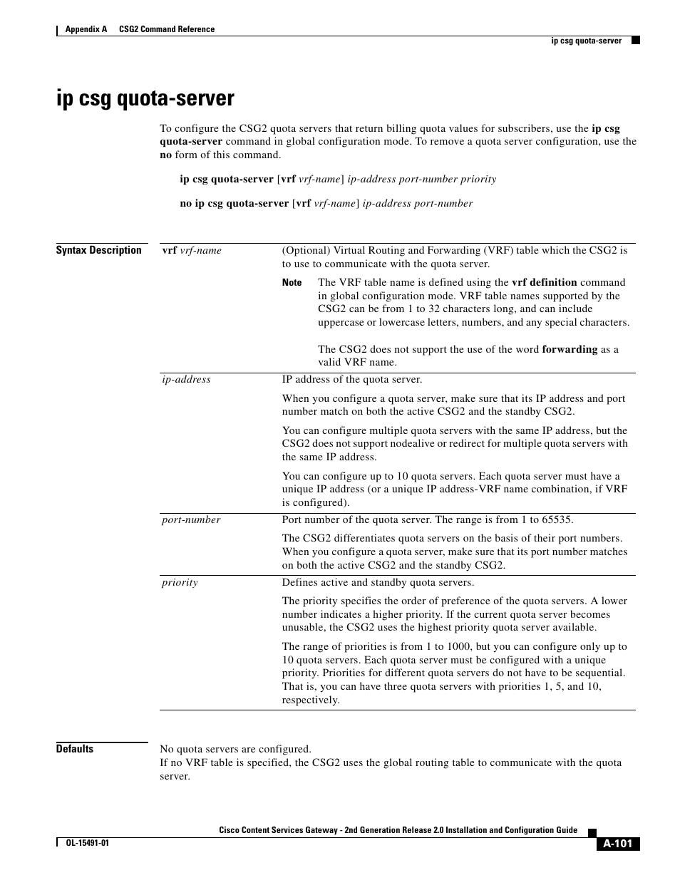 Ip csg quota-server | Cisco OL-15491-01 User Manual | Page 101 / 268