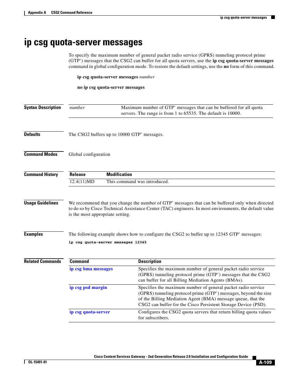 Ip csg quota-server messages | Cisco OL-15491-01 User Manual | Page 109 / 268