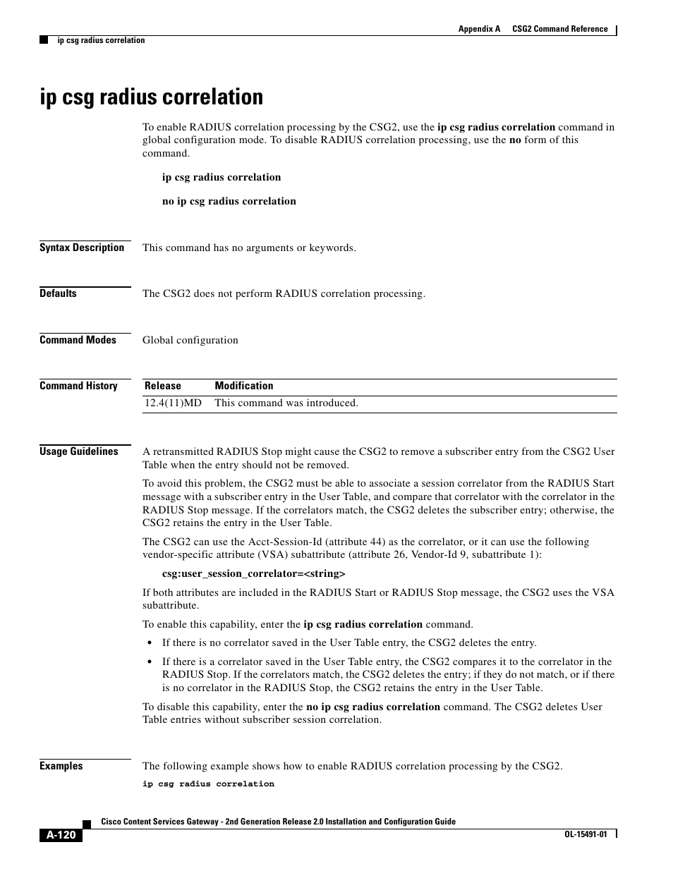 Ip csg radius correlation | Cisco OL-15491-01 User Manual | Page 120 / 268