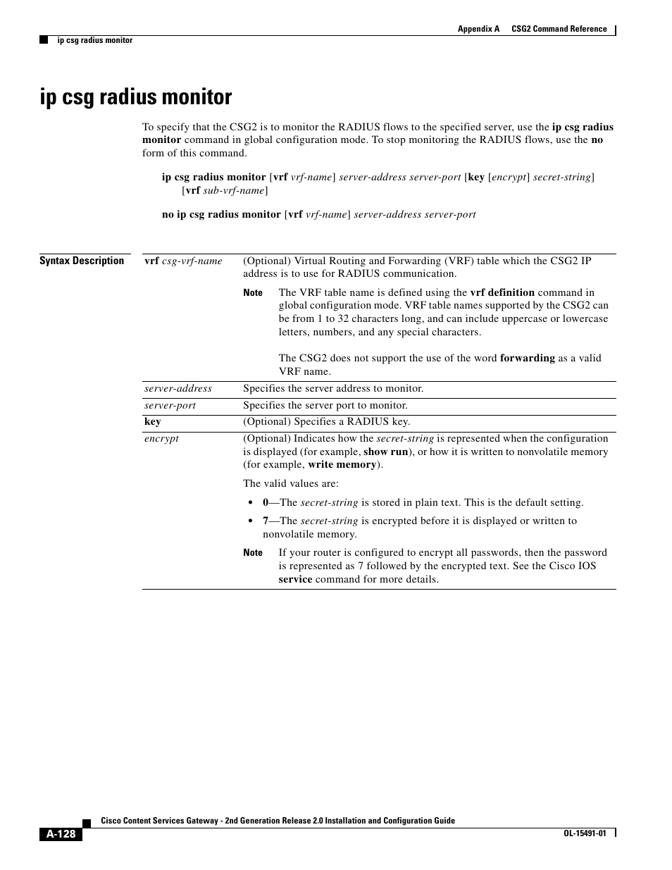 Ip csg radius monitor | Cisco OL-15491-01 User Manual | Page 128 / 268