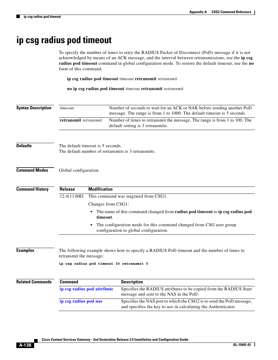 Ip csg radius pod timeout | Cisco OL-15491-01 User Manual | Page 138 / 268