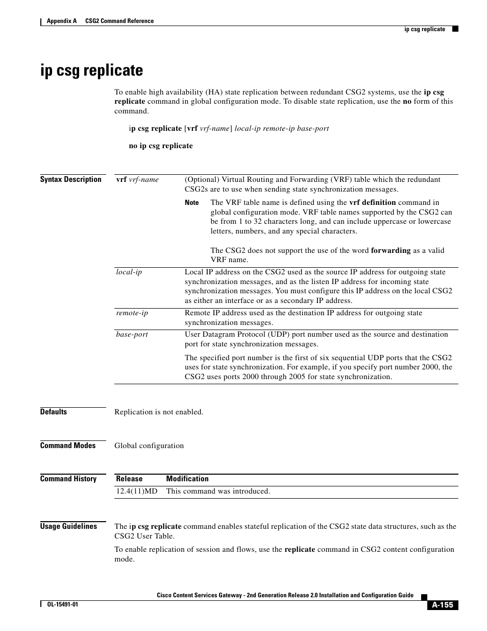 Ip csg replicate | Cisco OL-15491-01 User Manual | Page 155 / 268