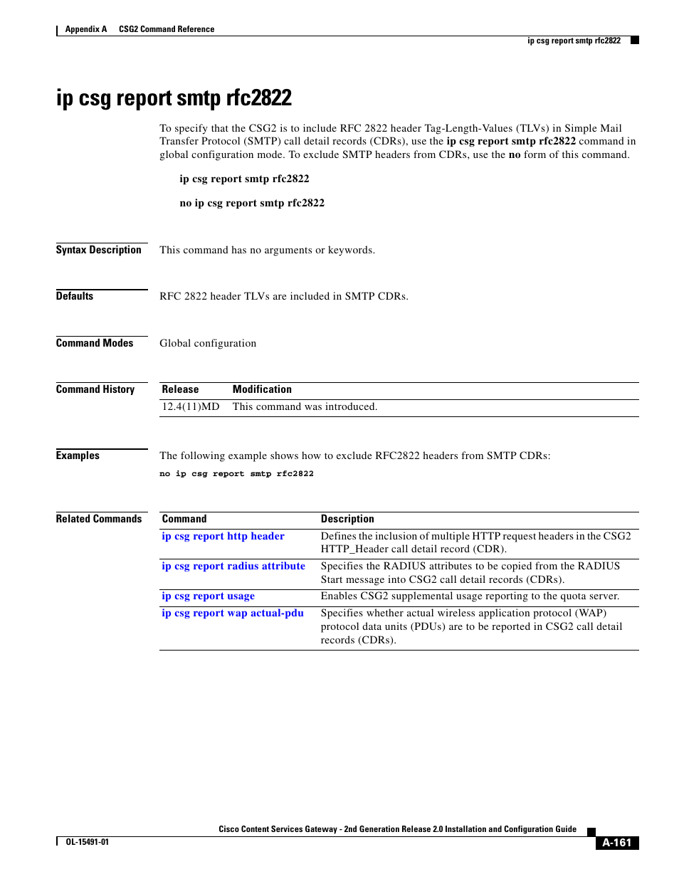 Ip csg report smtp rfc2822 | Cisco OL-15491-01 User Manual | Page 161 / 268
