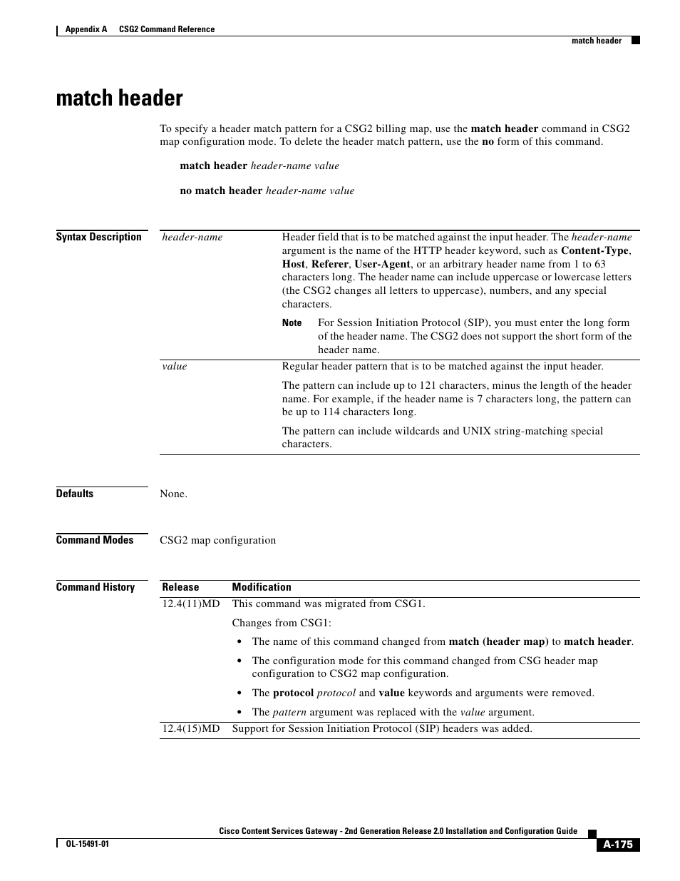 Match header | Cisco OL-15491-01 User Manual | Page 175 / 268