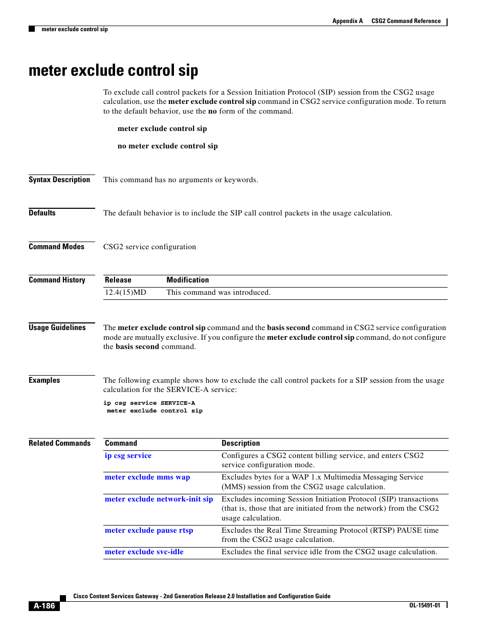 Meter exclude control sip | Cisco OL-15491-01 User Manual | Page 186 / 268