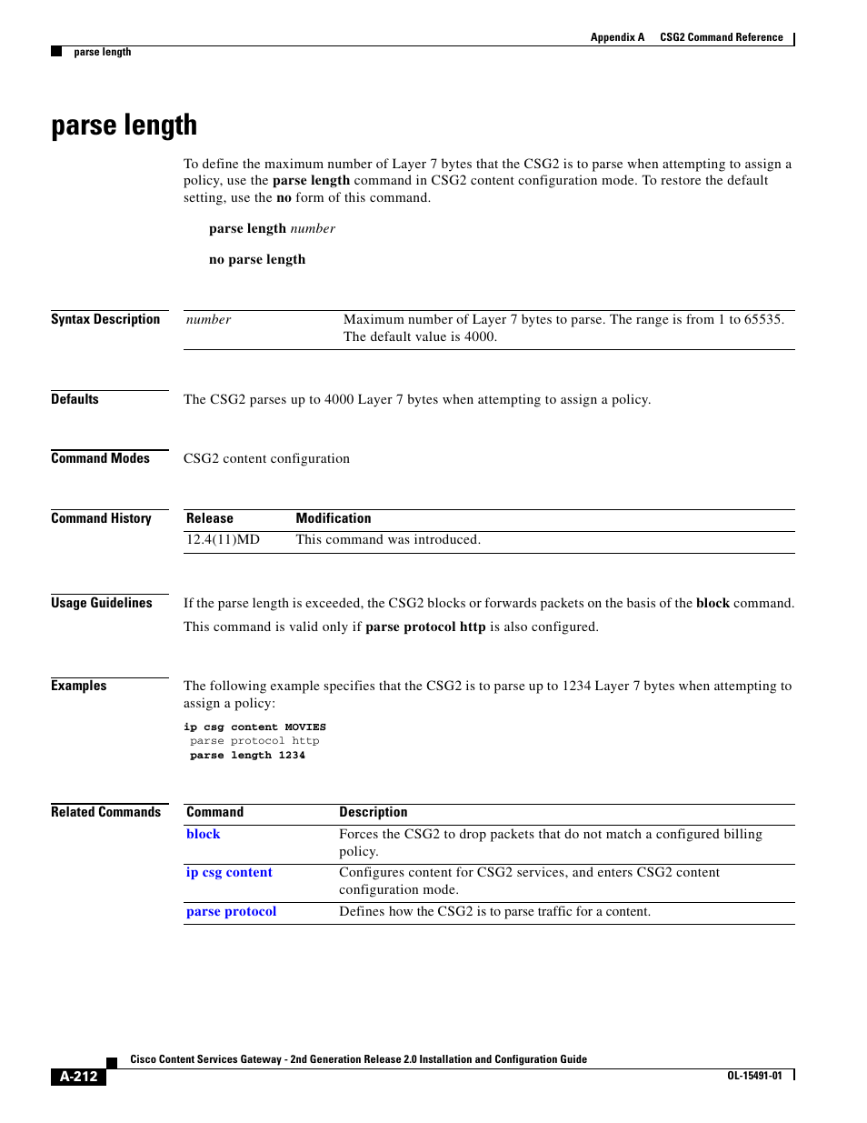 Parse length | Cisco OL-15491-01 User Manual | Page 212 / 268