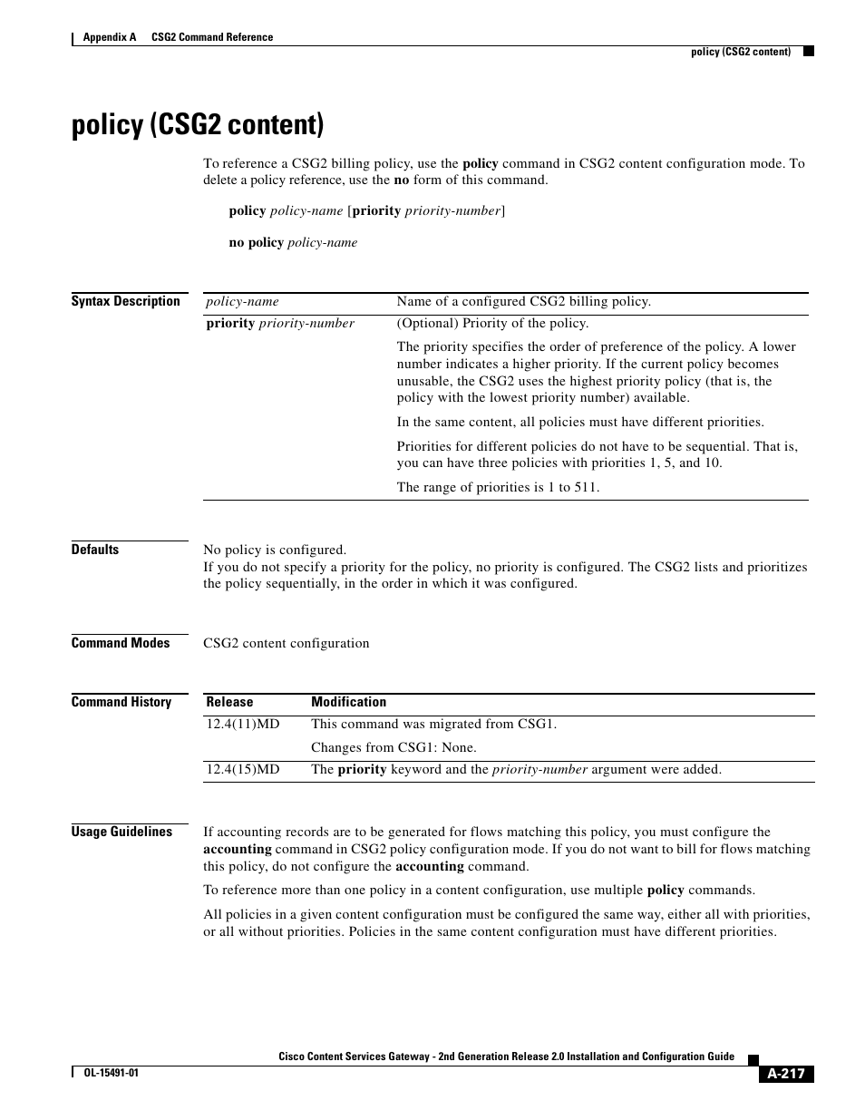 Policy (csg2 content) | Cisco OL-15491-01 User Manual | Page 217 / 268