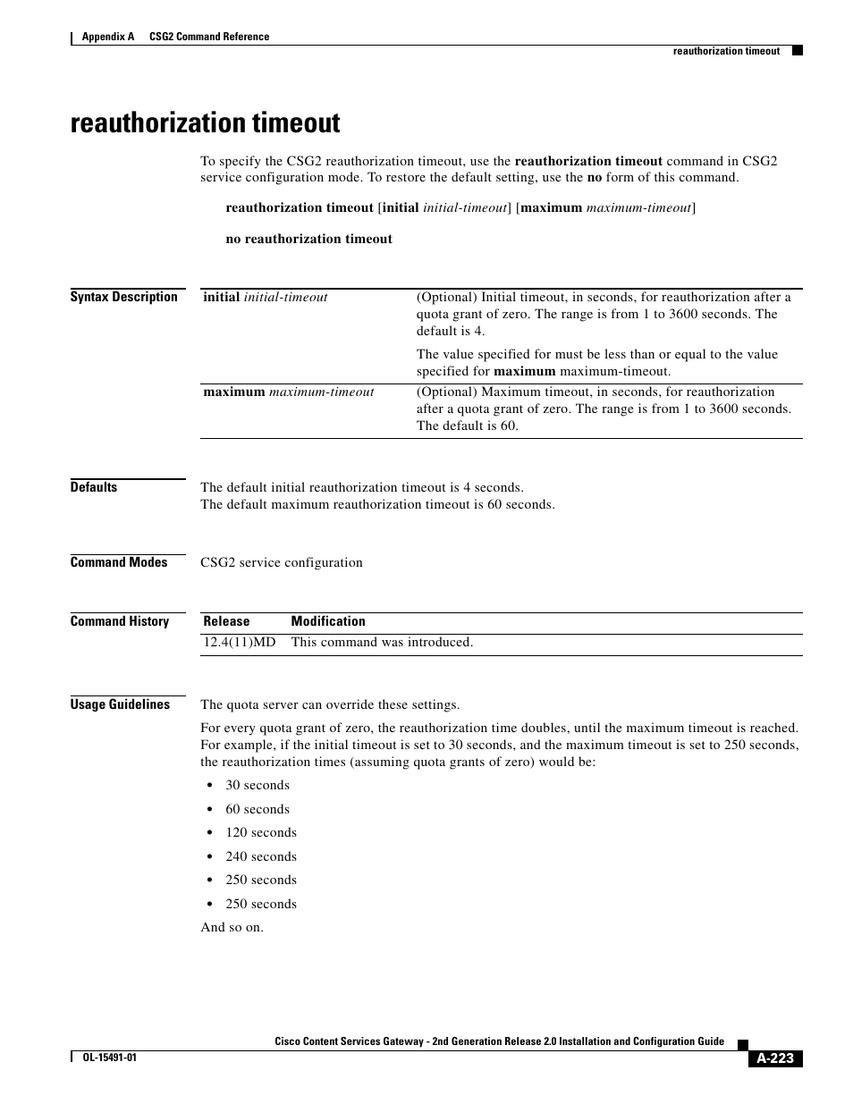 Reauthorization timeout | Cisco OL-15491-01 User Manual | Page 223 / 268