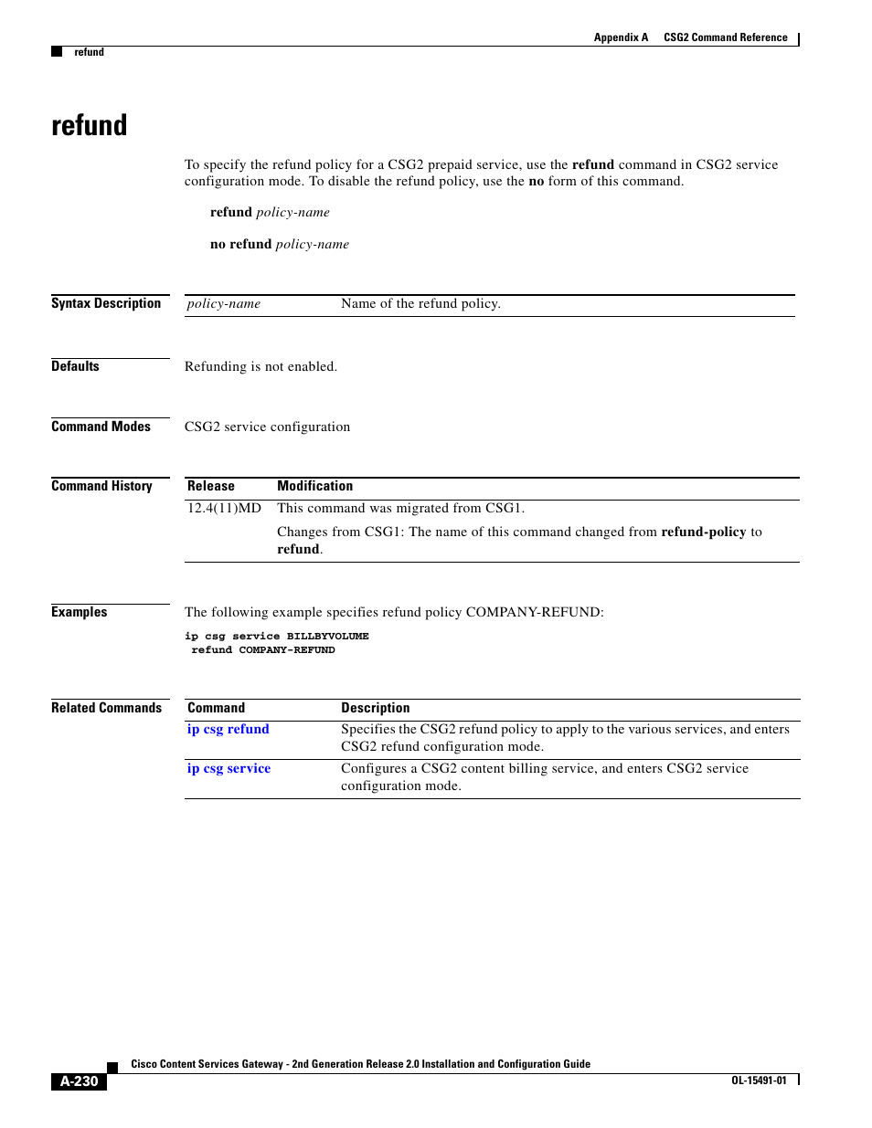 Refund | Cisco OL-15491-01 User Manual | Page 230 / 268