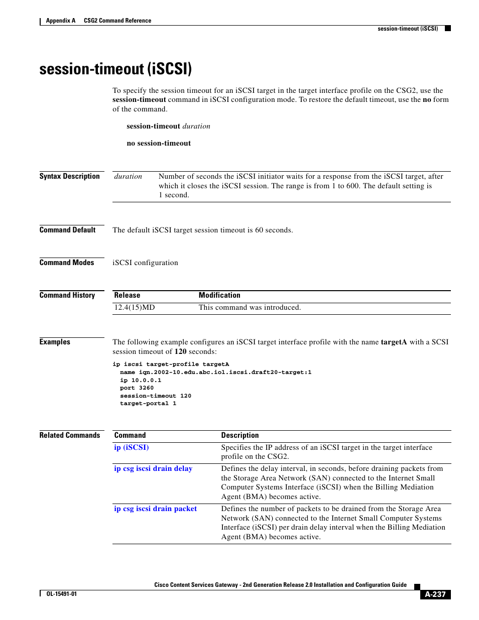 Session-timeout (iscsi) | Cisco OL-15491-01 User Manual | Page 237 / 268