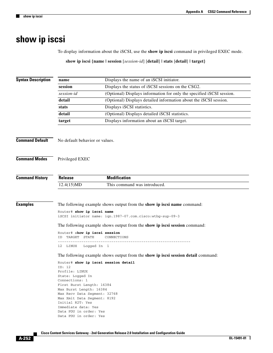 Show ip iscsi | Cisco OL-15491-01 User Manual | Page 252 / 268