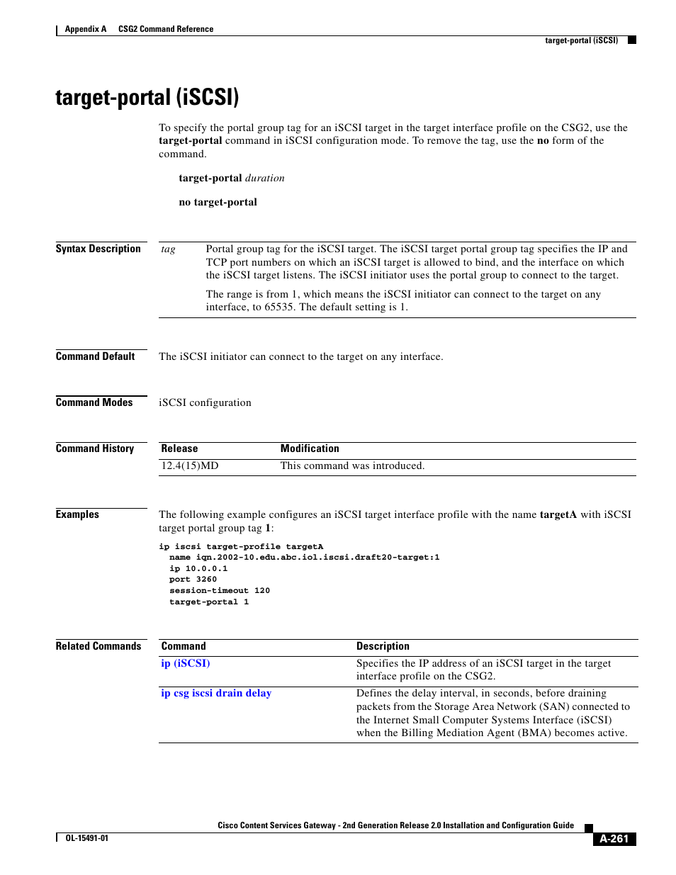 Target-portal (iscsi) | Cisco OL-15491-01 User Manual | Page 261 / 268