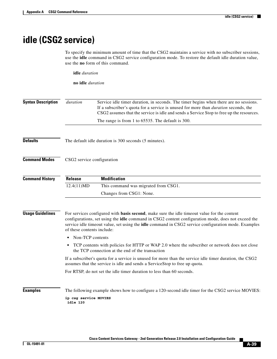 Idle (csg2 service) | Cisco OL-15491-01 User Manual | Page 39 / 268