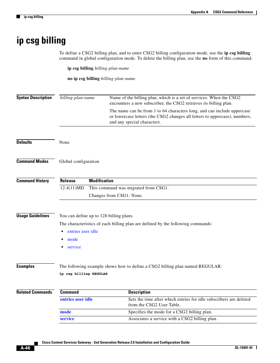 Ip csg billing | Cisco OL-15491-01 User Manual | Page 46 / 268