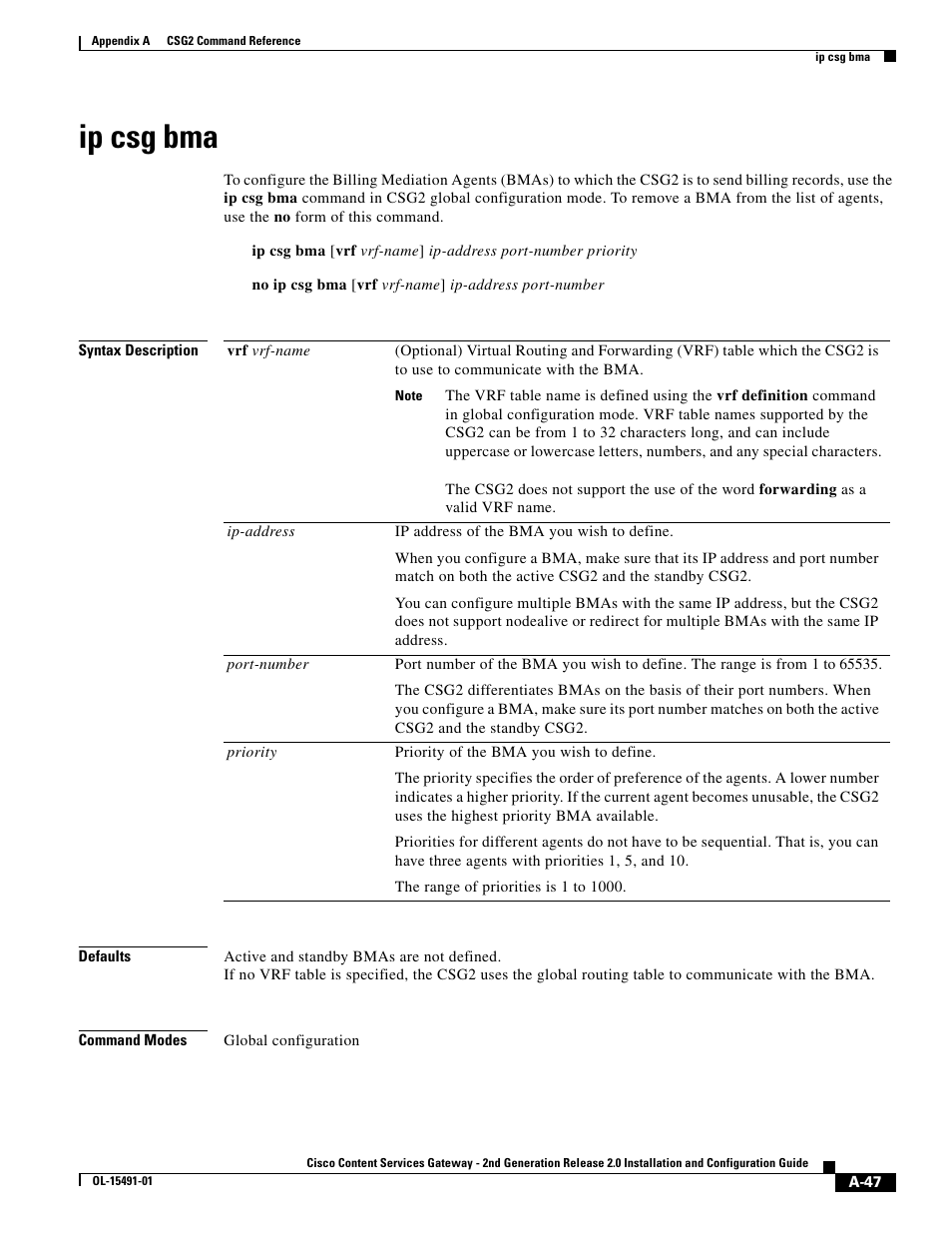 Ip csg bma | Cisco OL-15491-01 User Manual | Page 47 / 268