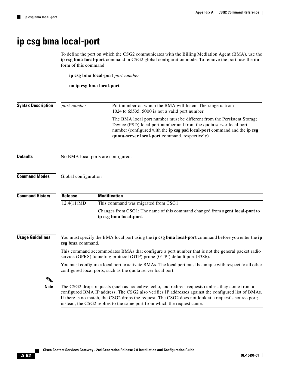 Ip csg bma local-port | Cisco OL-15491-01 User Manual | Page 52 / 268