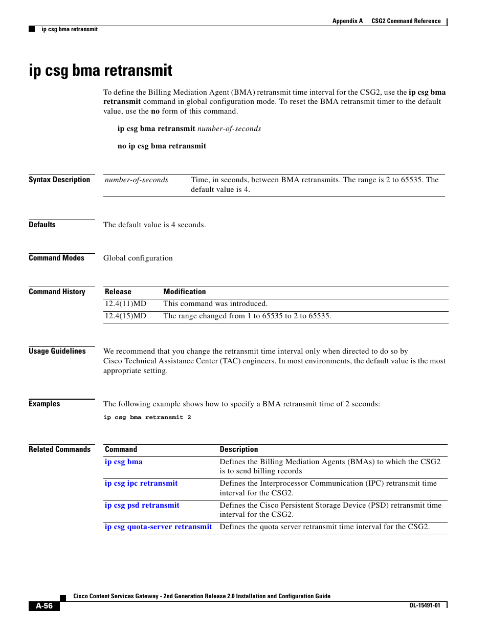 Ip csg bma retransmit | Cisco OL-15491-01 User Manual | Page 56 / 268