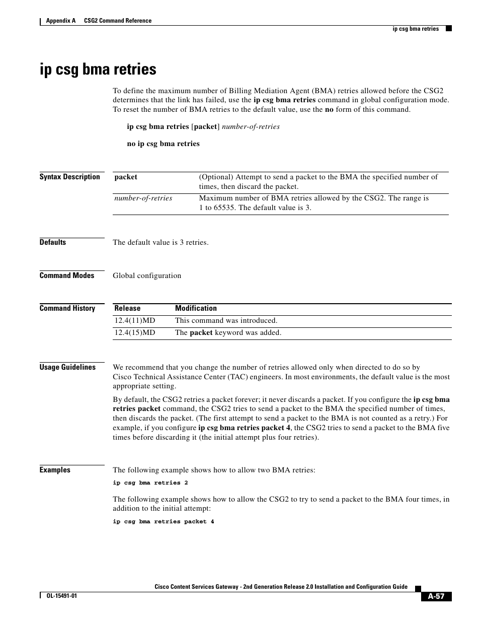 Ip csg bma retries | Cisco OL-15491-01 User Manual | Page 57 / 268