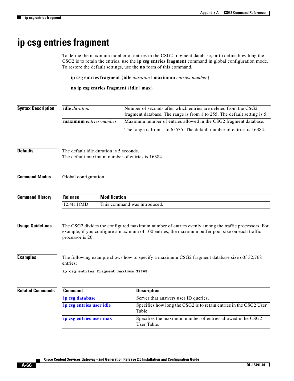 Ip csg entries fragment | Cisco OL-15491-01 User Manual | Page 66 / 268