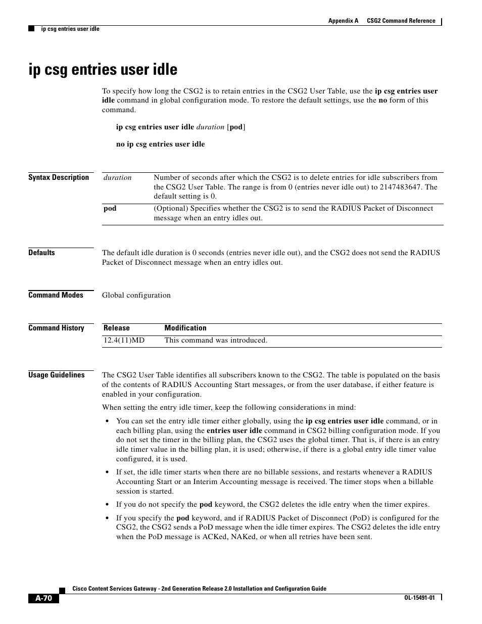 Ip csg entries user idle | Cisco OL-15491-01 User Manual | Page 70 / 268