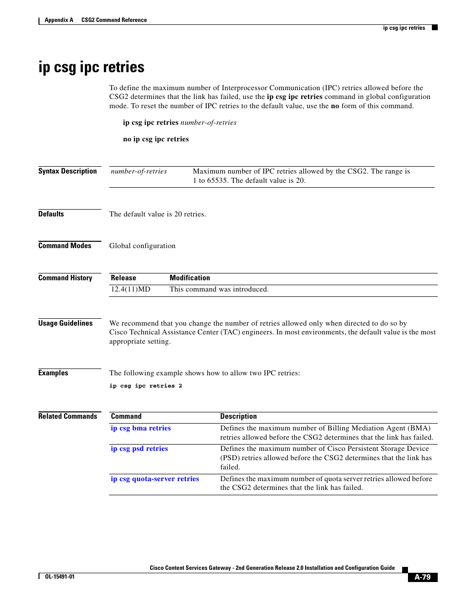 Ip csg ipc retries | Cisco OL-15491-01 User Manual | Page 79 / 268