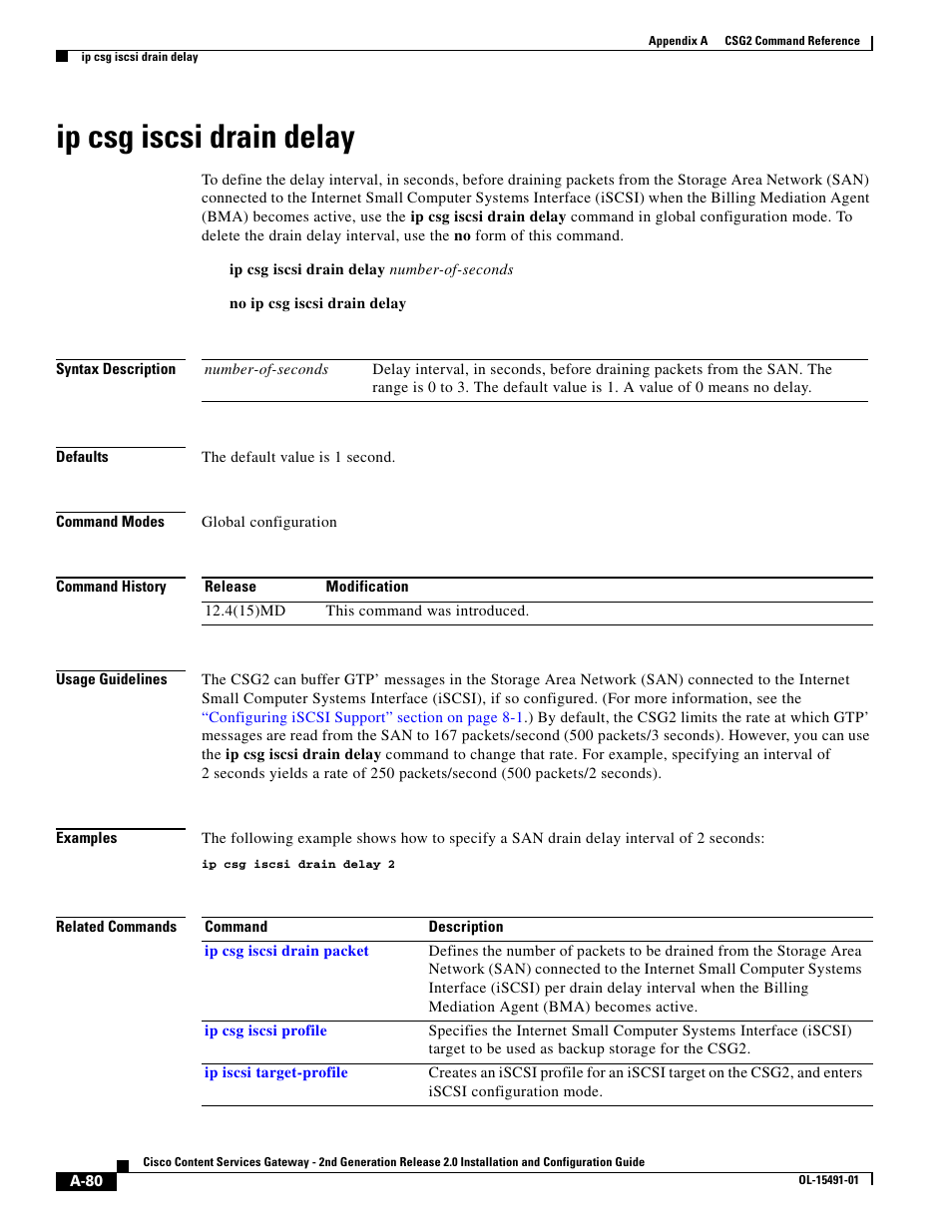 Ip csg iscsi drain delay | Cisco OL-15491-01 User Manual | Page 80 / 268