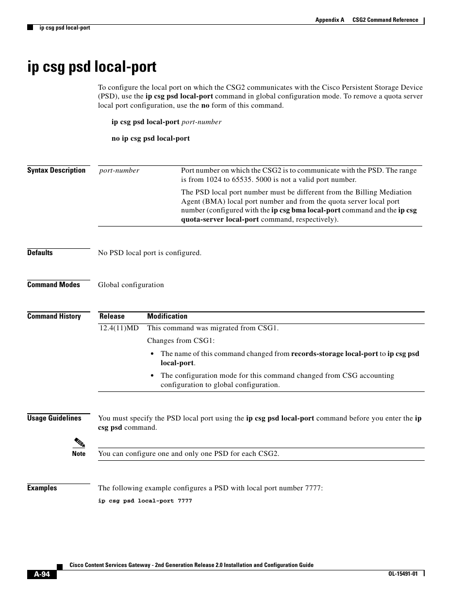 Ip csg psd local-port | Cisco OL-15491-01 User Manual | Page 94 / 268
