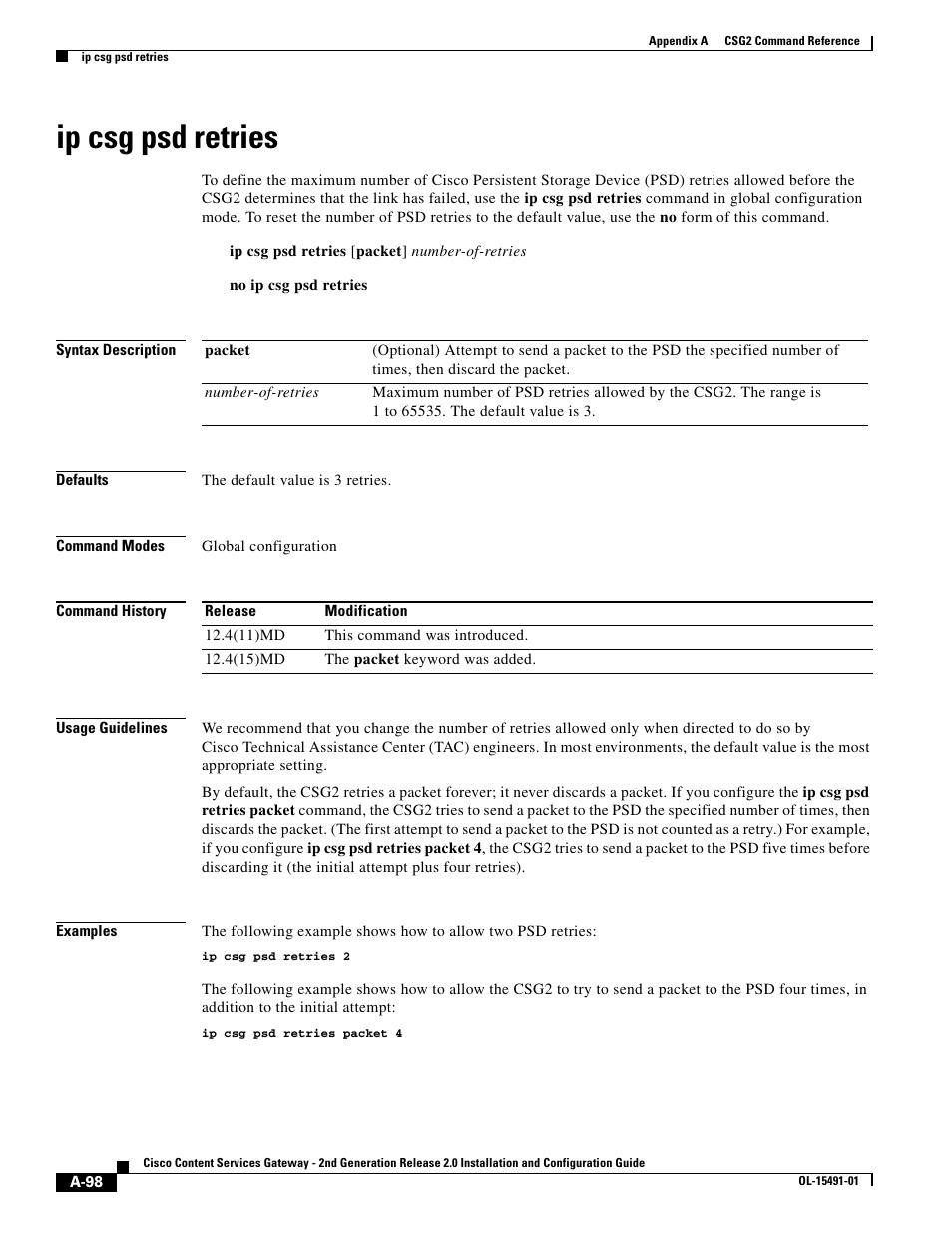 Ip csg psd retries | Cisco OL-15491-01 User Manual | Page 98 / 268