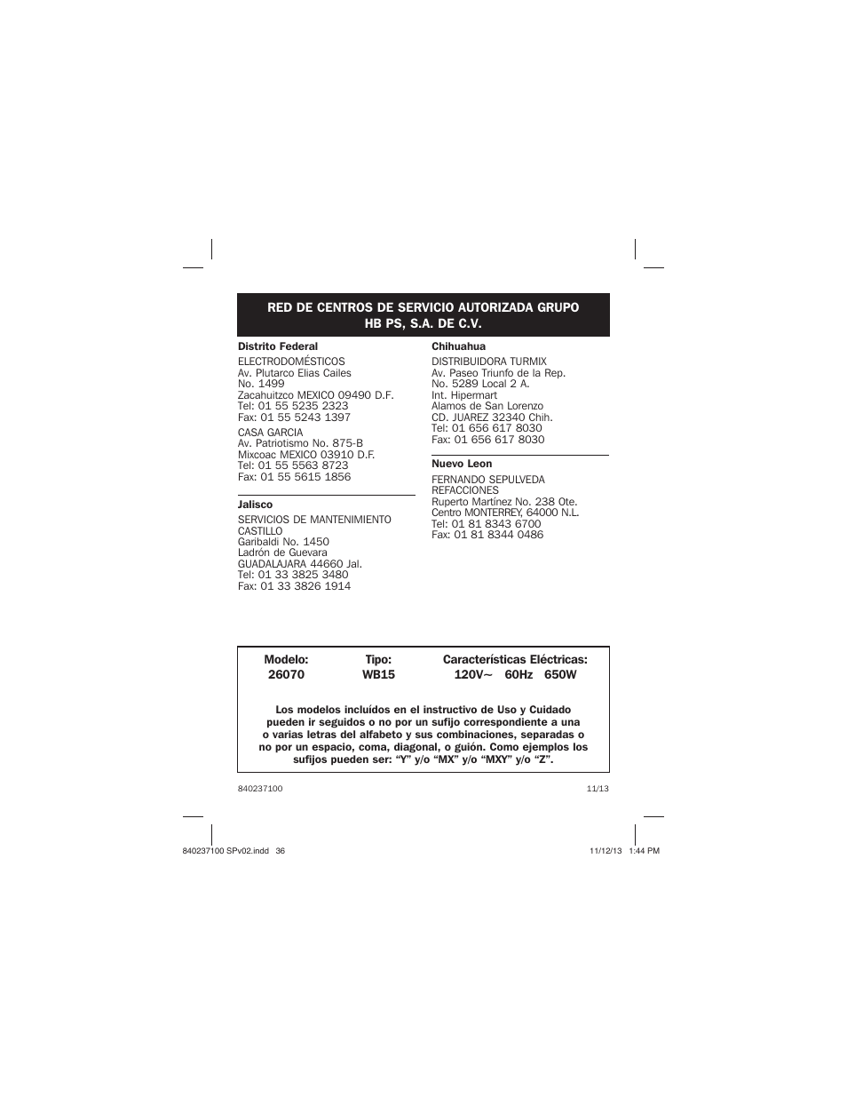 Proctor-Silex Round Belgian Waffle Maker-26070 User Manual | Page 36 / 36