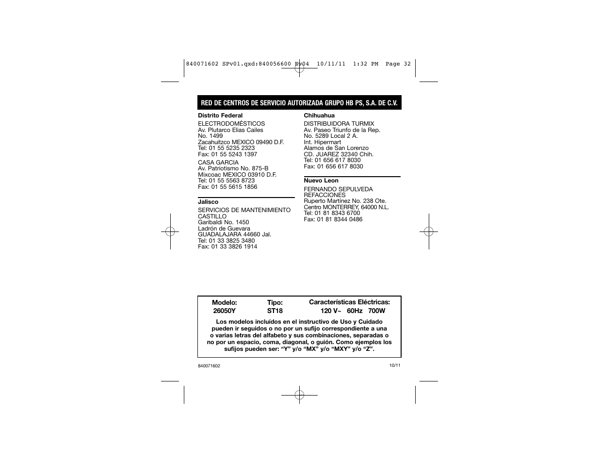 Proctor-Silex Square Belgian Waffle Maker-26050Y User Manual | Page 19 / 19