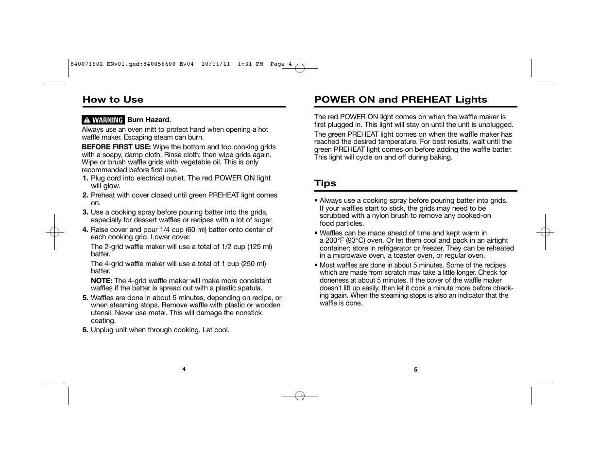 Proctor-Silex Square Belgian Waffle Maker-26050Y User Manual | Page 3 / 19