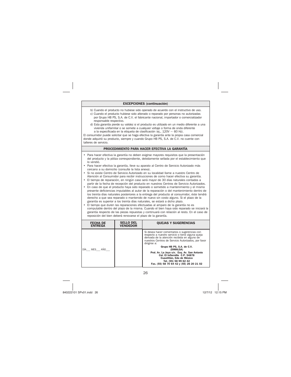 Proctor-Silex Belgian Flip Waffle Maker-26060Y User Manual | Page 26 / 28