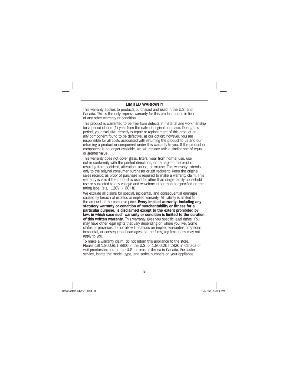 Proctor-Silex Belgian Flip Waffle Maker-26060Y User Manual | Page 8 / 28
