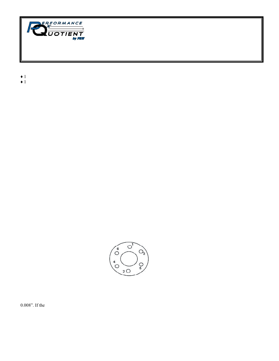 PRW 16 PQ Series Billet Steel Flywheel User Manual | 2 pages