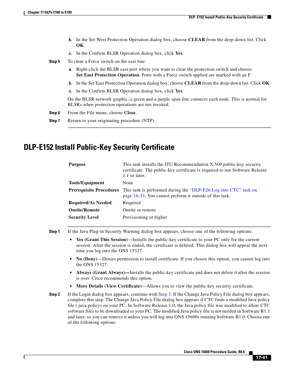 Dlp-e152 install public-key security certificate | Cisco 15600 User Manual | Page 41 / 78