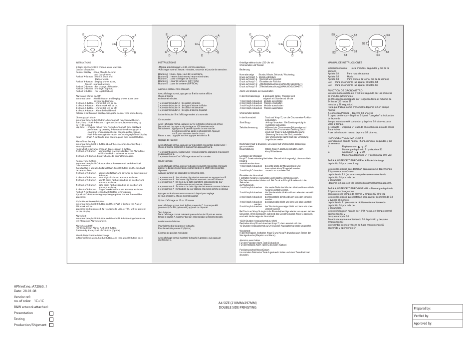 Q&Q QUARTZ M687 User Manual | 1 page